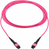 Eaton Tripp Lite Series 100G Multimode 50/125 OM4 Fiber Optic Cable (12F MTP/MPO-PC F/F), OFNP, Magenta, 5 m (16.4 ft.), TAA — N845B-05M-12MTA