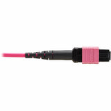 Eaton Tripp Lite Series 100G Multimode 50/125 OM4 Fiber Optic Cable (12F MTP/MPO-PC F/F), OFNP, Magenta, 5 m (16.4 ft.), TAA — N845B-05M-12MTA