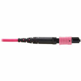 Eaton Tripp Lite Series 100G Multimode 50/125 OM4 Fiber Optic Cable (12F MTP/MPO-PC F/F), OFNP, Magenta, 5 m (16.4 ft.), TAA — N845B-05M-12MTA