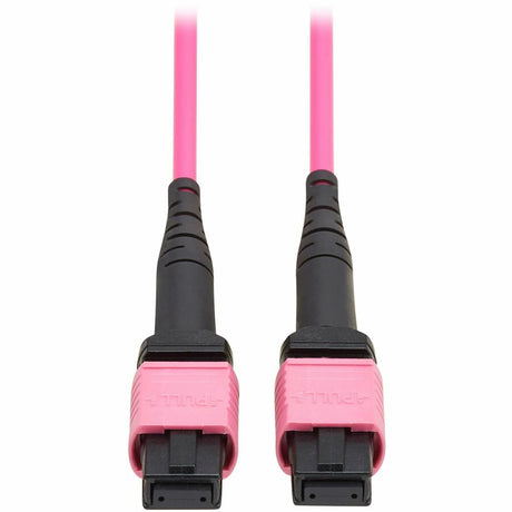 Eaton Tripp Lite Series 100G Multimode 50/125 OM4 Fiber Optic Cable (12F MTP/MPO-PC F/F), OFNP, Magenta, 5 m (16.4 ft.), TAA — N845B-05M-12MTA
