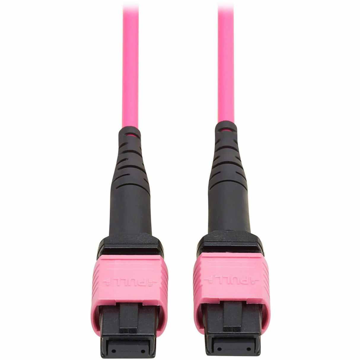 Eaton Tripp Lite Series 100G Multimode 50/125 OM4 Fiber Optic Cable (12F MTP/MPO-PC F/F), OFNP, Magenta, 1 m (3.3 ft.), TAA — N845B-01M-12MTA