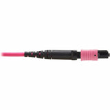 Eaton Tripp Lite Series 100G Multimode 50/125 OM4 Fiber Optic Cable (12F MTP/MPO-PC F/F), OFNP, Magenta, 1 m (3.3 ft.), TAA — N845B-01M-12MTA