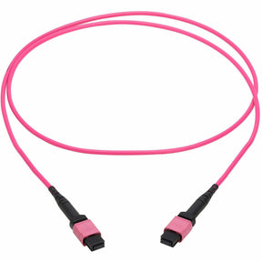 Eaton Tripp Lite Series 100G Multimode 50/125 OM4 Fiber Optic Cable (12F MTP/MPO-PC F/F), OFNP, Magenta, 2 m (6.6 ft.), TAA — N845B-02M-12MTA