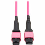 Eaton Tripp Lite Series 100G Multimode 50/125 OM4 Fiber Optic Cable (12F MTP/MPO-PC F/F), OFNP, Magenta, 2 m (6.6 ft.), TAA — N845B-02M-12MTA