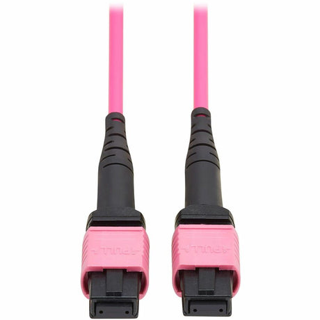 Eaton Tripp Lite Series 100G Multimode 50/125 OM4 Fiber Optic Cable (12F MTP/MPO-PC F/F), OFNP, Magenta, 2 m (6.6 ft.), TAA — N845B-02M-12MTA
