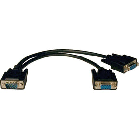 Tripp Lite by Eaton VGA Monitor Y Splitter Cable (HD15 M/2xF), 1 ft. (0.31 m) — P516-001