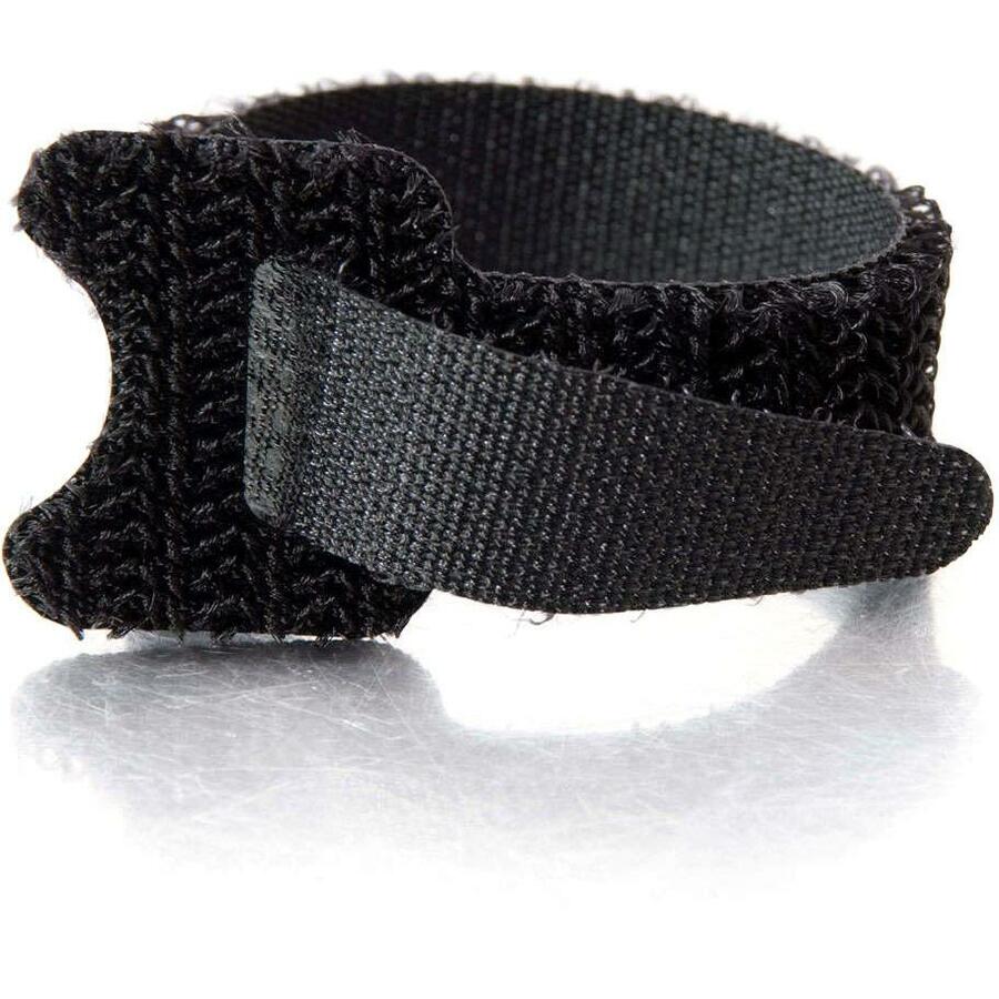 C2G 6in Hook and Loop Cable Management Wraps Multipack (12 pack) - Black Cable Wraps — 29858