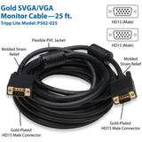 Eaton Tripp Lite Series VGA High-Resolution RGB Coaxial Cable (HD15 M/M), 25 ft. (7.62 m) — P502-025
