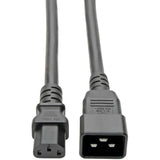 Eaton Tripp Lite Series C20 to C13 Power Cord for Computer - Heavy-Duty, 15A, 100-250V, 14 AWG, 7 ft. (2.13 m), Black — P032-007