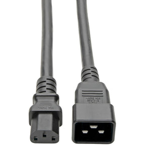 Eaton Tripp Lite Series C20 to C13 Power Cord for Computer - Heavy-Duty, 15A, 100-250V, 14 AWG, 7 ft. (2.13 m), Black — P032-007