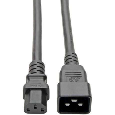Eaton Tripp Lite Series C20 to C13 Power Cord for Computer - Heavy-Duty, 15A, 100-250V, 14 AWG, 7 ft. (2.13 m), Black — P032-007