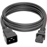 Eaton Tripp Lite Series C20 to C13 Power Cord for Computer - Heavy-Duty, 15A, 100-250V, 14 AWG, 7 ft. (2.13 m), Black — P032-007