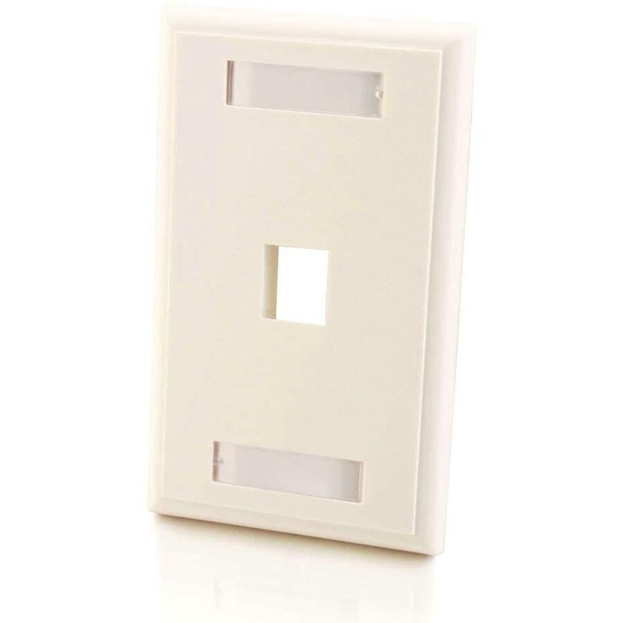 C2G 1-Port Single Gang Multimedia Keystone Wall Plate - White — 03410