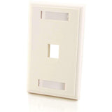 C2G 1-Port Single Gang Multimedia Keystone Wall Plate - White — 03410