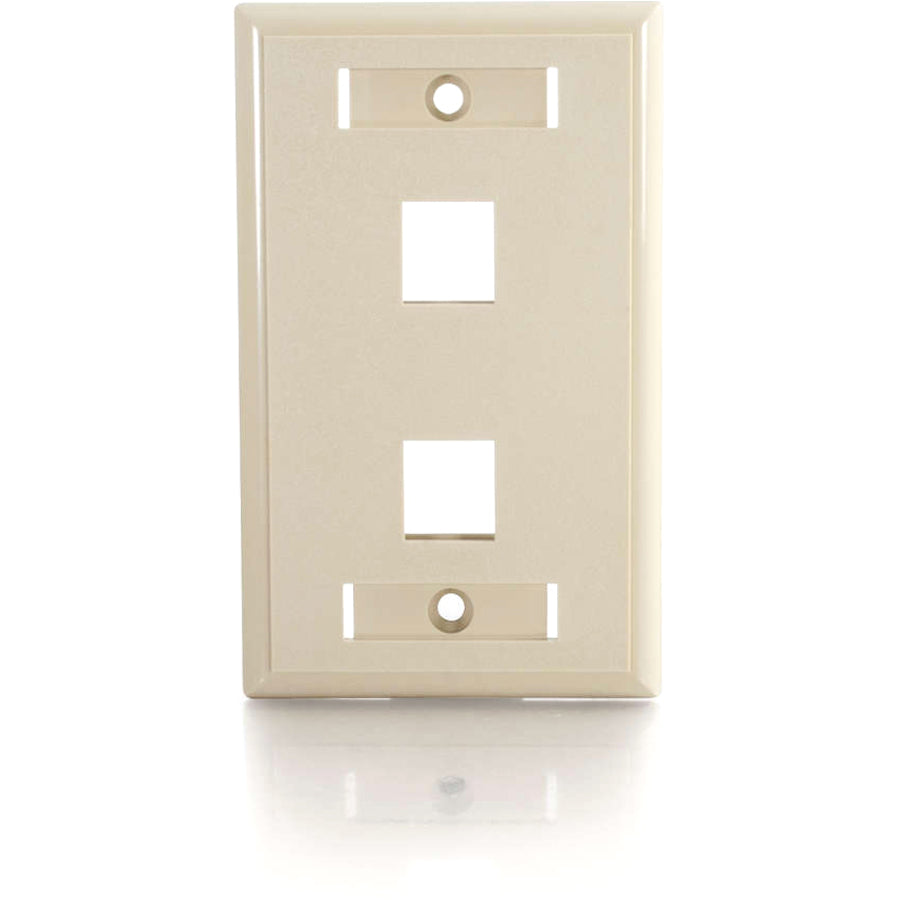 C2G 2-Port Single Gang Multimedia Keystone Wall Plate - Ivory — 03711