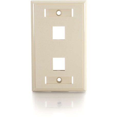C2G 2-Port Single Gang Multimedia Keystone Wall Plate - Ivory — 03711