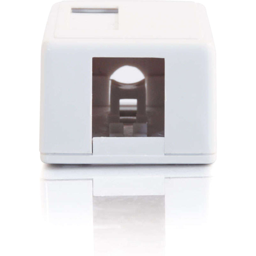 C2G 1-Port Keystone Jack Surface Mount Box - White — 03831