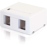 C2G 2-Port Keystone Jack Surface Mount Box - White — 03833