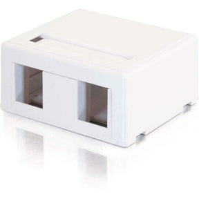C2G 2-Port Keystone Jack Surface Mount Box - White — 03833