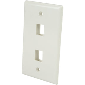 StarTech.com Dual Outlet RJ45 Universal Wall Plate White — PLATE2WH