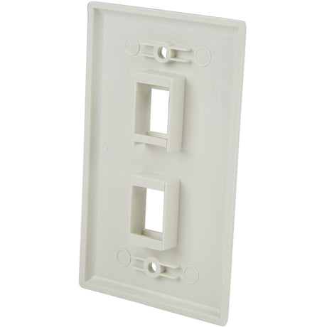 StarTech.com Dual Outlet RJ45 Universal Wall Plate White — PLATE2WH