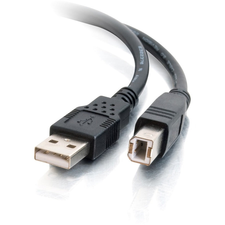 C2G 6.6ft USB A to USB B Cable - USB A to B Cable - USB 2.0 - Black - M/M — 28102