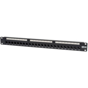 Tripp Lite 24-Port Cat5e Cat5 Feedthrough Patch Panel Rackmount 1URM RJ45 Ethernet TAA — N054-024