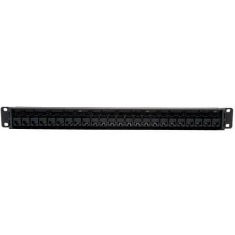 Tripp Lite 24-Port Cat5e Cat5 Feedthrough Patch Panel Rackmount 1URM RJ45 Ethernet TAA — N054-024