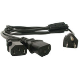 StarTech.com 6ft (2m) Computer Power Cord Y Splitter, NEMA 5-15P to 2x C13 Y Cable, 10A 125V, 18AWG, AC Power Cord, Monitor Power Cable — PXT101Y