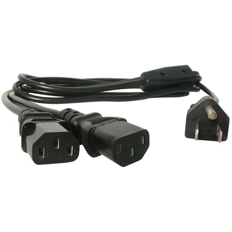 StarTech.com 6ft (2m) Computer Power Cord Y Splitter, NEMA 5-15P to 2x C13 Y Cable, 10A 125V, 18AWG, AC Power Cord, Monitor Power Cable — PXT101Y