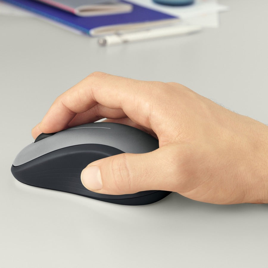 Logitech M310 Wireless Mouse, 2.4 GHz with USB Nano Receiver, 1000 DPI Optical Tracking, Ambidextrous, Silver — 910-001675
