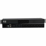 Eaton Tripp Lite Series 1.9-3.8kW Single-Phase 120-240V Basic PDU, 14 Outlets (12 C13 & 2 C19), C20 16A Input, 1U Rack-Mount — PDU12IEC