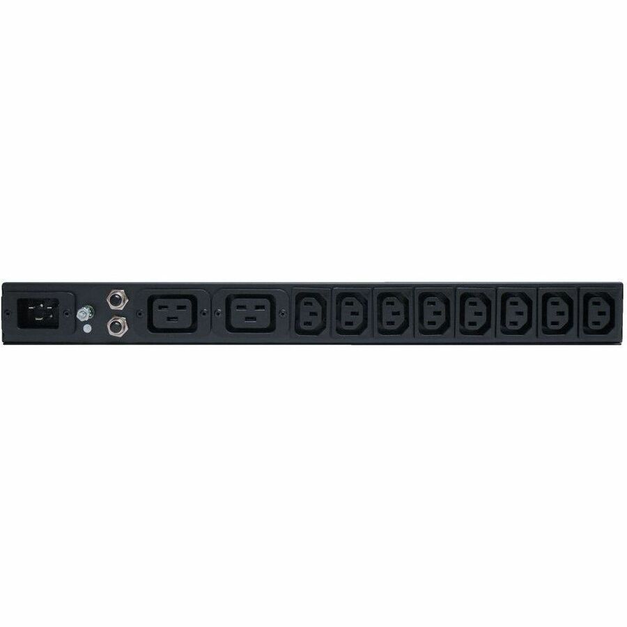 Eaton Tripp Lite Series 1.9-3.8kW Single-Phase 120-240V Basic PDU, 14 Outlets (12 C13 & 2 C19), C20 16A Input, 1U Rack-Mount — PDU12IEC