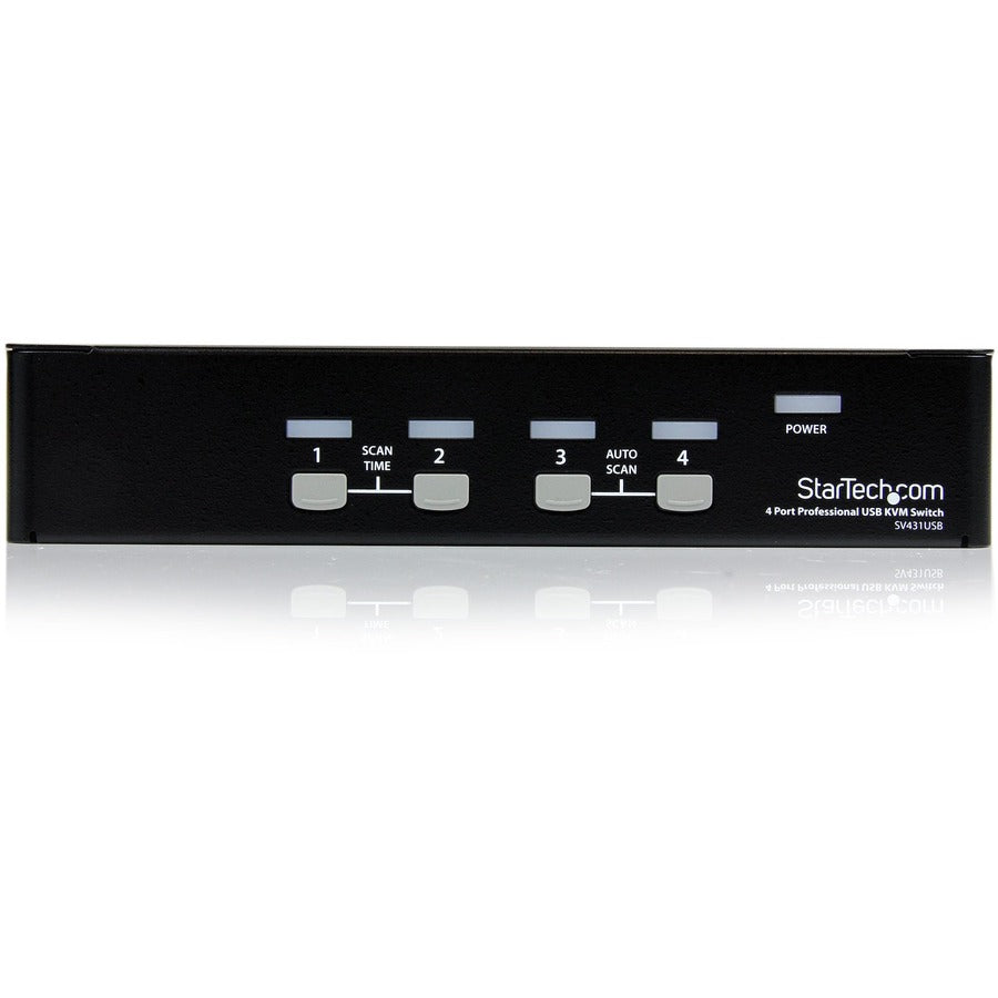 StarTech.com StarView SV431USB - KVM switch - USB - 4 ports - 1 local user - USB - 1U — SV431USB