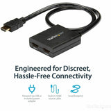 StarTech.com HDMI Splitter 1 In 2 Out - 4k 30Hz - 2 Port - Supports 3D video - Powered HDMI Splitter - HDMI Audio Splitter — ST122HD4KU