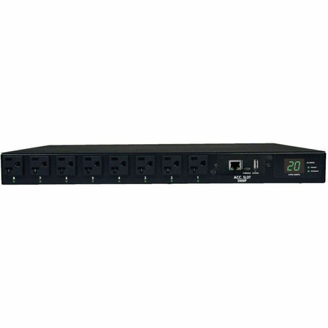 Eaton Tripp Lite Series 1.9kW Single-Phase Switched Automatic Transfer Switch PDU, 2 120V L5-20P / 5-20P Inputs, 16 5-15/20R Outputs, 1U, TAA — PDUMH20ATNET