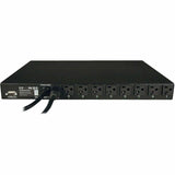 Eaton Tripp Lite Series 1.9kW Single-Phase Switched Automatic Transfer Switch PDU, 2 120V L5-20P / 5-20P Inputs, 16 5-15/20R Outputs, 1U, TAA — PDUMH20ATNET