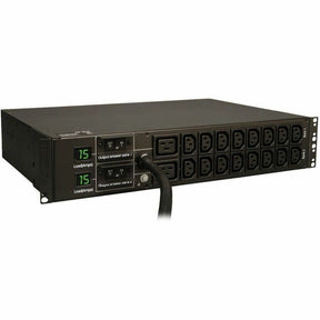 Eaton Tripp Lite Series 5.5kW Single-Phase Local Metered PDU, 208/230V Outlets (16 C13 & 2 C19), L6-30P, 12 ft. (3.66 m) Cord, 2U Rack-Mount, TAA — PDUMH30HV