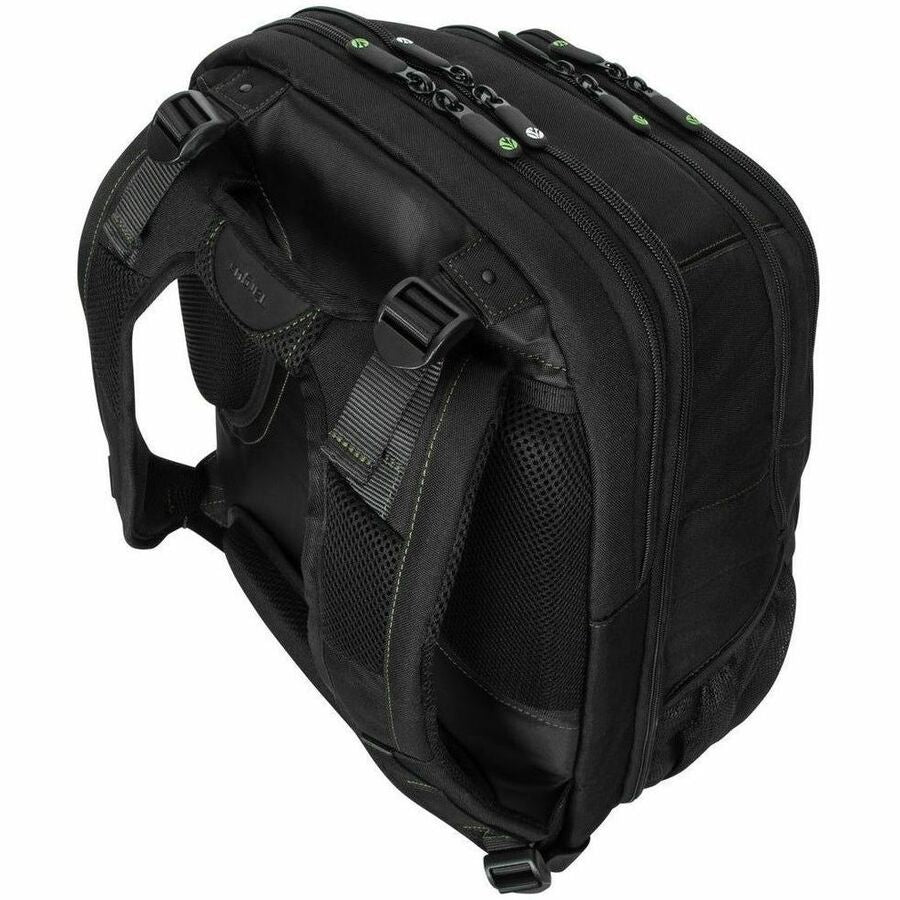 Targus Spruce EcoSmart TBB019US Carrying Case (Backpack) for 17" Notebook - Black, Green - TAA Compliant — TBB019US