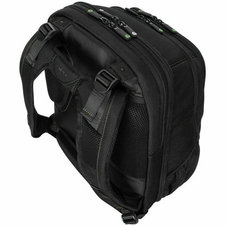 Targus Spruce EcoSmart TBB019US Carrying Case (Backpack) for 17" Notebook - Black, Green - TAA Compliant — TBB019US