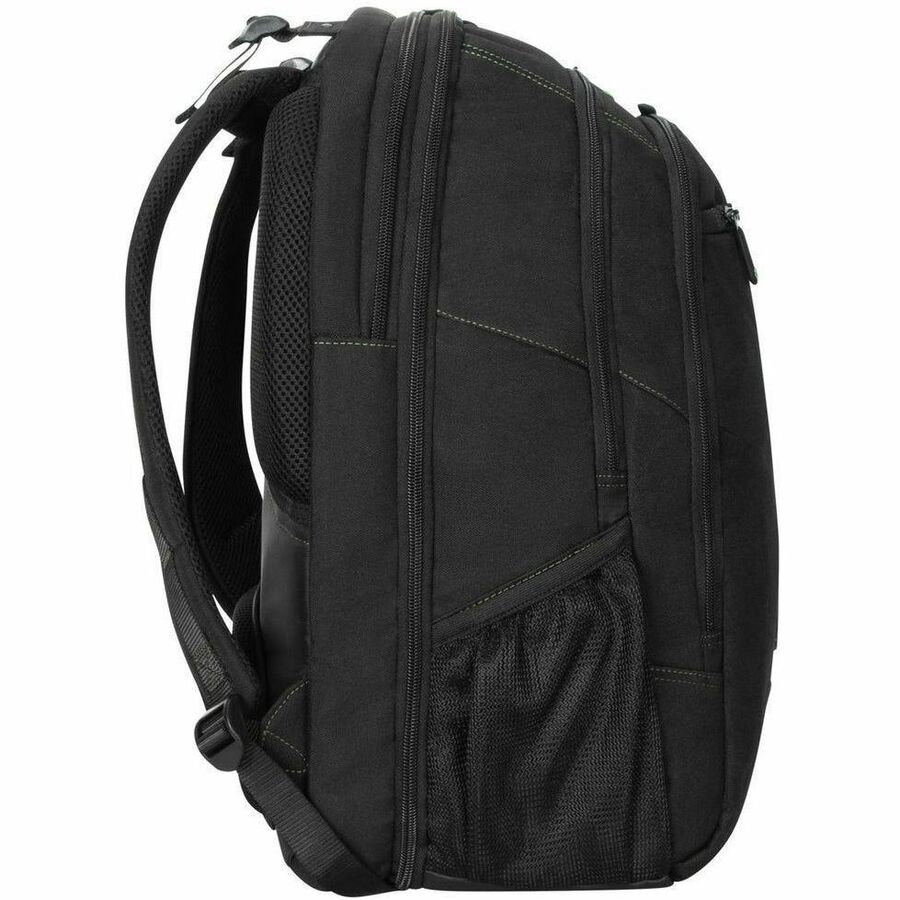 Targus Spruce EcoSmart TBB019US Carrying Case (Backpack) for 17" Notebook - Black, Green - TAA Compliant — TBB019US
