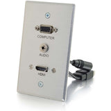 C2G HDMI & VGA 3.5mm Pass Through Wall Plate - Single Gang — 60144
