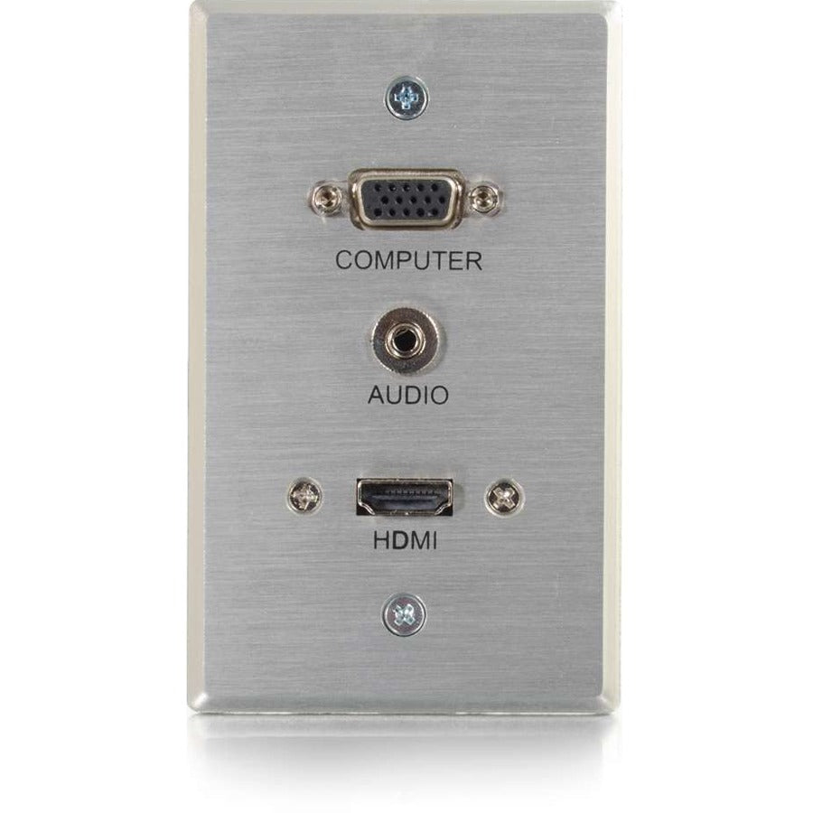 C2G HDMI & VGA 3.5mm Pass Through Wall Plate - Single Gang — 60144