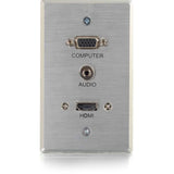 C2G HDMI & VGA 3.5mm Pass Through Wall Plate - Single Gang — 60144