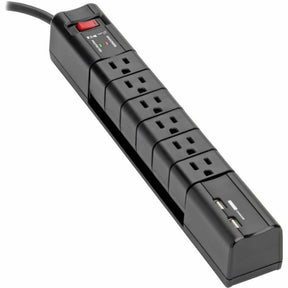 Eaton Tripp Lite Series Protect It! Surge Protector with 6 Rotatable Outlets, 8 ft. (2.43 m) Cord, 1080 Joules, 2xUSB Charging ports (3.4A) — TLP608RUSBB