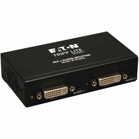 Eaton Tripp Lite Series 2-Port DVI Splitter with Audio and Signal Booster, Single-Link 1920x1200 at 60Hz/1080p (DVI F/2xF), TAA — B116-002A