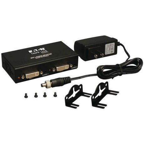 Eaton Tripp Lite Series 2-Port DVI Splitter with Audio and Signal Booster, Single-Link 1920x1200 at 60Hz/1080p (DVI F/2xF), TAA — B116-002A