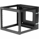StarTech.com 4-Post 8U Hinged Wall-Mount Network Rack, 19" Open Frame Server Rack, Wall Mount Data Rack for IT Computer Equipment, TAA~ — RK819WALLOH