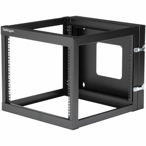 StarTech.com 4-Post 8U Hinged Wall-Mount Network Rack, 19" Open Frame Server Rack, Wall Mount Data Rack for IT Computer Equipment, TAA~ — RK819WALLOH
