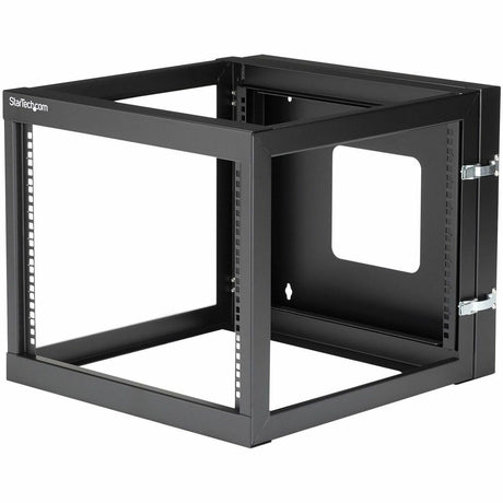 StarTech.com 4-Post 8U Hinged Wall-Mount Network Rack, 19" Open Frame Server Rack, Wall Mount Data Rack for IT Computer Equipment, TAA~ — RK819WALLOH